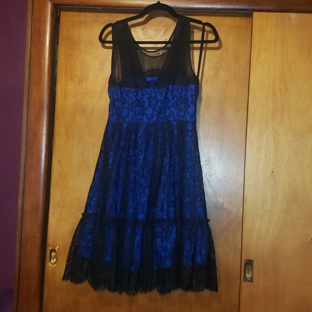 Moulinette Sowers Silk Blur and Black Lace Tulle Dress NWOT - Picture 3 of 9